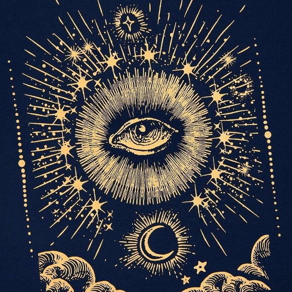 SHEIN Tops | Shein Plus Eye Galaxy Print Navy Blue Tshirt Xl | Poshmark